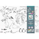 FUNNY MAT Funny Mat Podložka na kreslení Mapa světa + pastelky zdarma 489791 – Hledejceny.cz