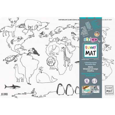 FUNNY MAT Funny Mat Podložka na kreslení Mapa světa + pastelky zdarma 489791 – Hledejceny.cz
