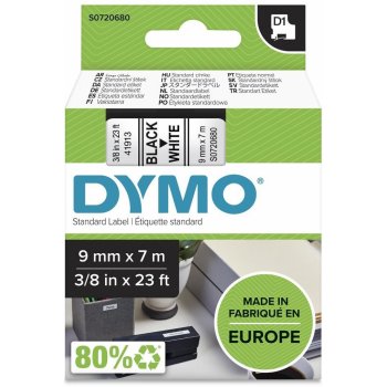 Dymo 40913 černý tisk/bílý podklad, 7m, 9mm