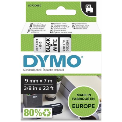 Dymo 40913 černý tisk/bílý podklad, 7m, 9mm – HobbyKompas.cz