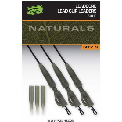 Fox Montáž Naturals Leadcore Power Grip Lead Clip Leaders 75 cm 3 ks 50 lb – Zboží Dáma