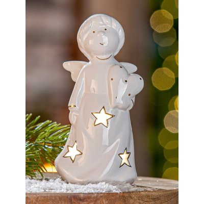 Gilde Anděl LED – motiv anděla Emiliel, 16 cm – Sleviste.cz