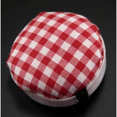 Jehelníček na ruku - červeno - bílý - průměr 6,5 cm – Zboží Dáma