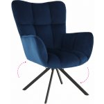 Kondela Komodo modré velvet látka / černá – Zboží Dáma