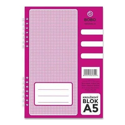 Bobo blok kroužkový blok A5 linkovaný boční spirála 50 listů – Zboží Živě
