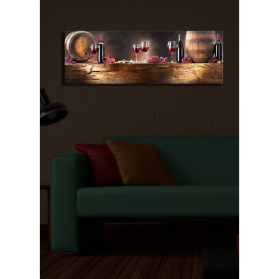 Hanah Home Obraz s led osvětlením Víno 90x30 cm – Zboží Mobilmania