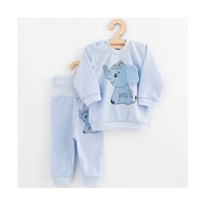 New Baby Kojenecká souprava tričko a tepláčky Happy Elephant blue – Zboží Dáma