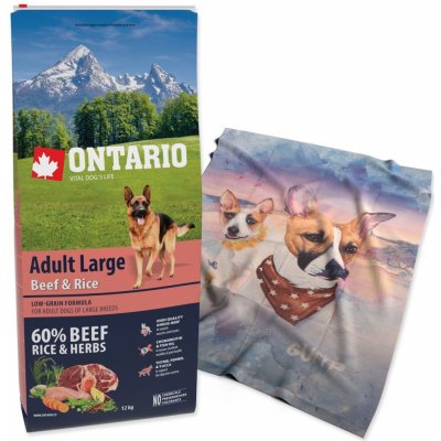 Ontario Adult Large Beef & Rice 12 kg – Hledejceny.cz