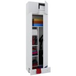 VCM Úklidová skříňka Vandol ll s dvířky, horním uchycením, zásuvkou, bílá š 70 × h 39 × v 238 cm – Hledejceny.cz