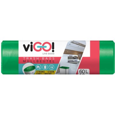 viGO Sáčky 60L 30µm 10ks zelené – Zboží Dáma