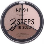 NYX Professional make-up paletka 3 Steps To Sculpt Face Sculpting Palette Deep 5 g – Zboží Dáma