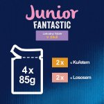 Felix Fantastic Junior s kuřetem a lososem v želé 4 x 85 g – Sleviste.cz