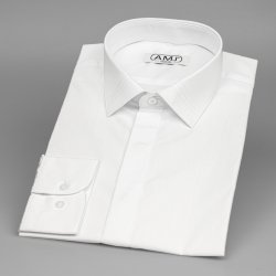 AMJ pánská luxusní košile dlouhý rukáv zdobený límec JDA018SKL bílá