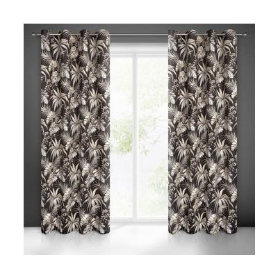 Dekorační vzorovaný velvet závěs s kroužky MAGIC černá/béžová 140x250 cm (cena za 1 kus) MyBestHome – Sleviste.cz