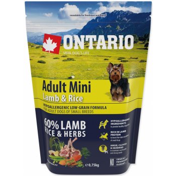 Ontario Adult Mini Lamb & Rice 0,75 kg