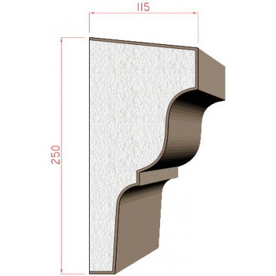 Dekora-Stuck Průběžná římsa 250x115mm 315010 – HobbyKompas.cz