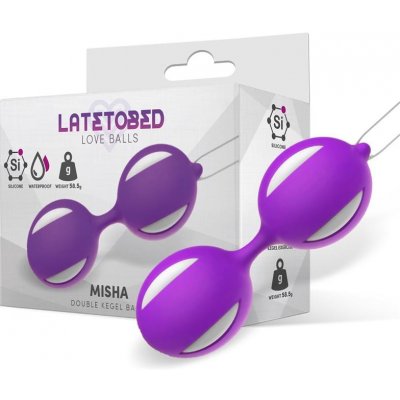 LateToBed Misha Double Kegel Balls Silicone Purple – Zboží Mobilmania