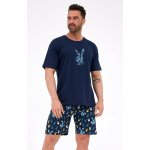 Cornette pánské pyžamo Bunnies bavlna tmavě modrá – Zboží Dáma