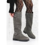 Listar Šedé kozačky pro široká lýtka GY56D-2D.G – Zboží Dáma