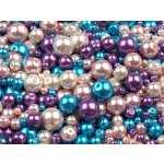 Skleněné voskové perly mix velikostí a barev Ø4-12 mm Balení: 50 g, Varianta: 18 mix – Zboží Dáma