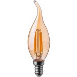 V-TAC Retro LED Filament žárovka svíčka, E14, 4W, 350lm, jantarové sklo, 2200K – Hledejceny.cz