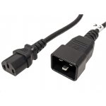 PremiumCord Kabel sítový propojovací 230V 10A 1m, konektory IEC 320 C13 - IEC 320 C20 - kpsb1