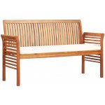 Greatstore 3místná zahradní lavice s poduškou 150cm masivní akáciové dřevo