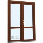 Kömmerling balkonové dveře 70 AD s příčkou levé ořech/ořech 150 x 240 cm, O+OS klapačka oboustranná klika + FAB + hliníkový pr – Hledejceny.cz