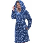 Modrý a bíle puntíkatý dámský župan hřejivý 1Z1717 modrá – Zboží Mobilmania