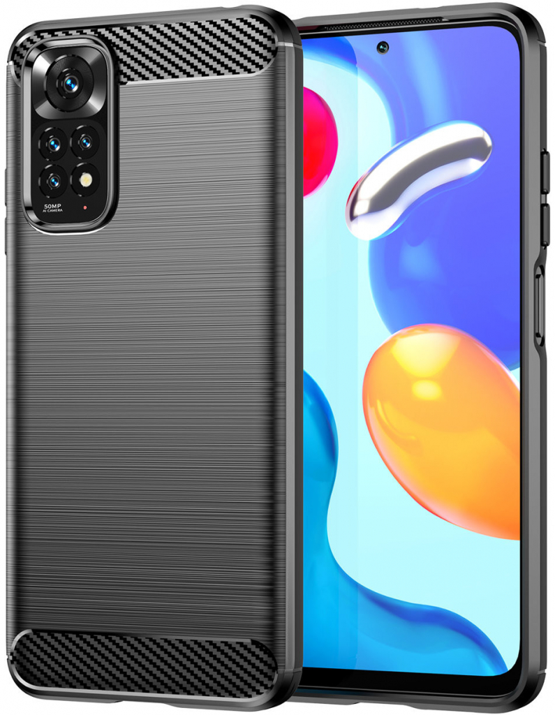 Pouzdro Carbon silikonové Xiaomi Redmi Note 11 / Redmi Note 11S černé