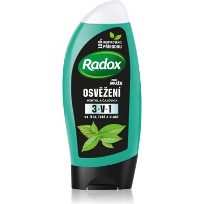 Radox Men Feel Strong sprchový gel a šampon 2 v 1 Mint & Tea Tree 225 ml