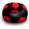 Sedací vak a pytel FITMANIA Fotbalový míč XXL+ podnožník Vzor: 06 ČERNO-ČERVENÁ