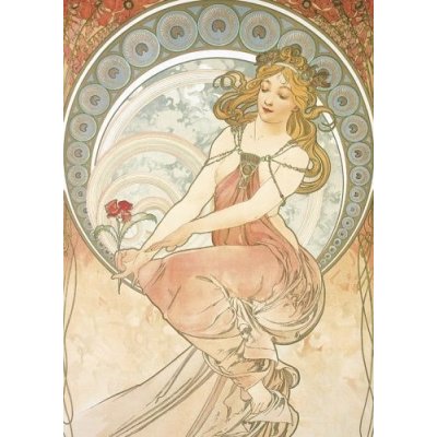 Pohled Alfons Mucha – Painting pohled, krátký – Zboží Dáma