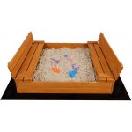 Baby Mix dřevěné pískoviště s poklopem a lavičkami 120x120 cm – Zboží Dáma