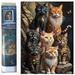 Norimpex Diamantový obrázek 7 koček 30 x 40 cm 2000897 – Sleviste.cz