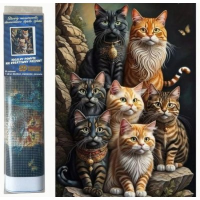Norimpex Diamantový obrázek 7 koček 30 x 40 cm 2000897 – Sleviste.cz