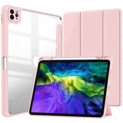 SES 2v1 Smart flip cover + zadní silikonový ochranný obal s držákem na pero pro Honor Pad X9 15603 světle růžový – Zboží Mobilmania