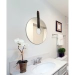 AMIRRO Kruhové zrcadlo na zeď do pokoje ložnice koupelny předsíně kulaté RING s dekorativním závěsem z pravé kůže 909-332 – Sleviste.cz