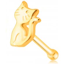 Šperky eshop piercing do nosu kočička se zvednutým ocáskem GG229.02