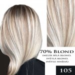 Clip in sada k prodloužení vlasů - 40cm, 75g - mnoho barev 105 - melír 70% blond(60 a 101), 30% světle hnědá