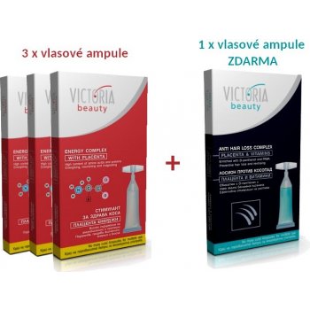 Victoria Beauty vlasové ampule pro dodání energie s placentou 15 ks