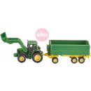 Siku 1843 John Deere s čelním nakladačem a přívěsem 1:87