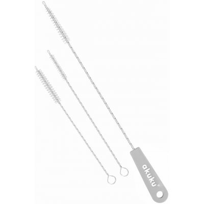 Akuku štětečky na slámky 3 ks šedá – Hledejceny.cz