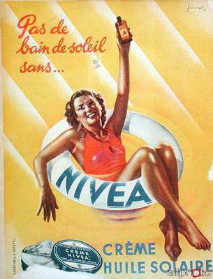 Retro reklamní plakáty - Neznámý autor: Nivea sun cream, from Marie Claire  - reprodukce obrazu od 604 Kč - Heureka.cz