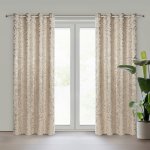 EUROFIRANY ZATEMŇOVACÍ ZÁVĚS NA KROUŽCÍCH MILENA 140X250 CM LISTY – Zboží Mobilmania