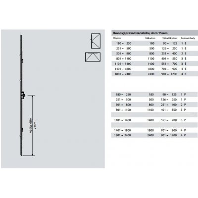 ROTO NT Hranový převod variabilní Dorn 15 mm GR 1400 1101 - 1400 3E