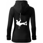 Visící horolezec dámská mikina trendy zipper s kapucí Černá – Zboží Dáma