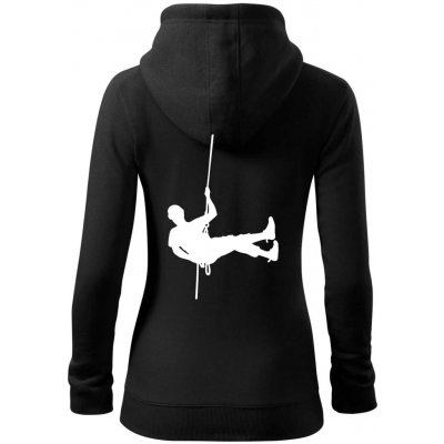 Visící horolezec dámská mikina trendy zipper s kapucí Černá – Zboží Dáma