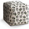 Sedací vak a pytel Sablio taburet Cube pandy s větvičkou 40x40x40 cm