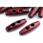 Dřevěný knoflík oliva 12x40 mm Varianta: 5 červenohnědá lakované, Balení: 10 ks – Sleviste.cz